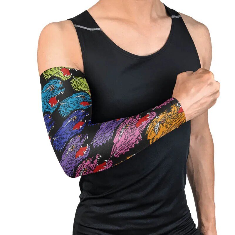 กีฬาฤดูร้อน UV ป้องกันดวงอาทิตย์แขนคุณภาพสูง Cooling แขนแขนขี่ MTB Elbow Pad ฟิตเนส Armguards Unisex แขน