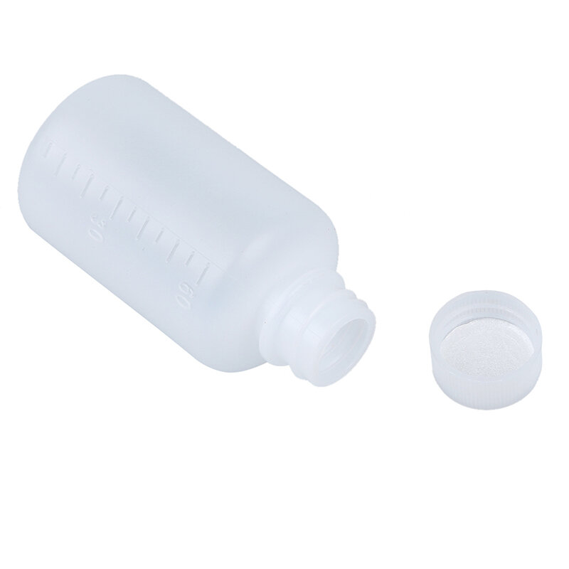 O cilindro plástico claro 60ml deu forma à garrafa 5 pces do agente químico