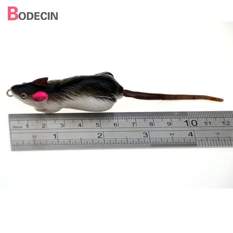 1PC Morbido Tubo di Plastica Esche Giappone Treble Ganci Cina Esca di Richiamo Per La Pesca 7cm 10.5G Mouse Swim esche Artificiali Topwater Ray Se