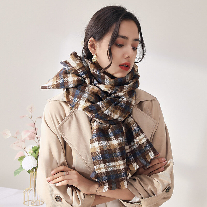 女性の市松模様のスカーフ,柔らかいショール,暖かいカジュアル,スカーフ