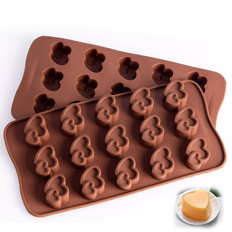 사랑 심장 모양의 초콜릿 금형 실리콘 젤리 아이스 DIY 금형 퐁당 설탕 도구 제빵 도구 주방 요리 액세서리