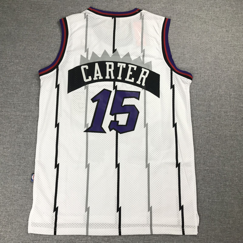 NBA homme Toronto Raptors 15 Carter Swingman Jersey Cousu Blanc Violet Classique Couleur Or Noir Patten