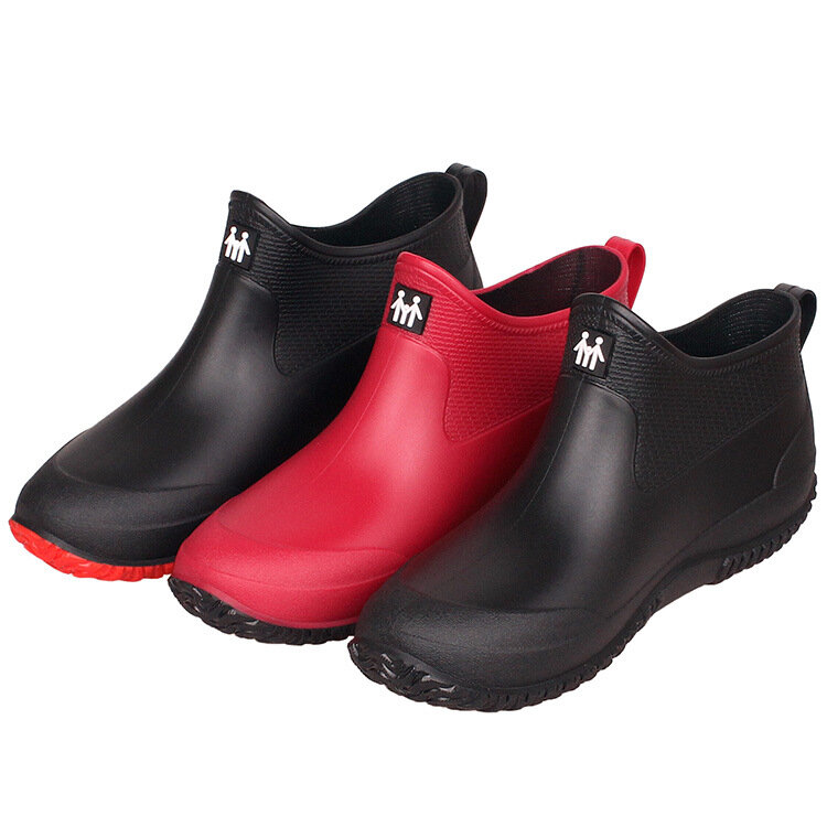 Резиновые ботинки для мужчин и женщин, Нескользящие, короткие, непромокаемые, с низким верхом, обувь для улицы, для летнего сезона