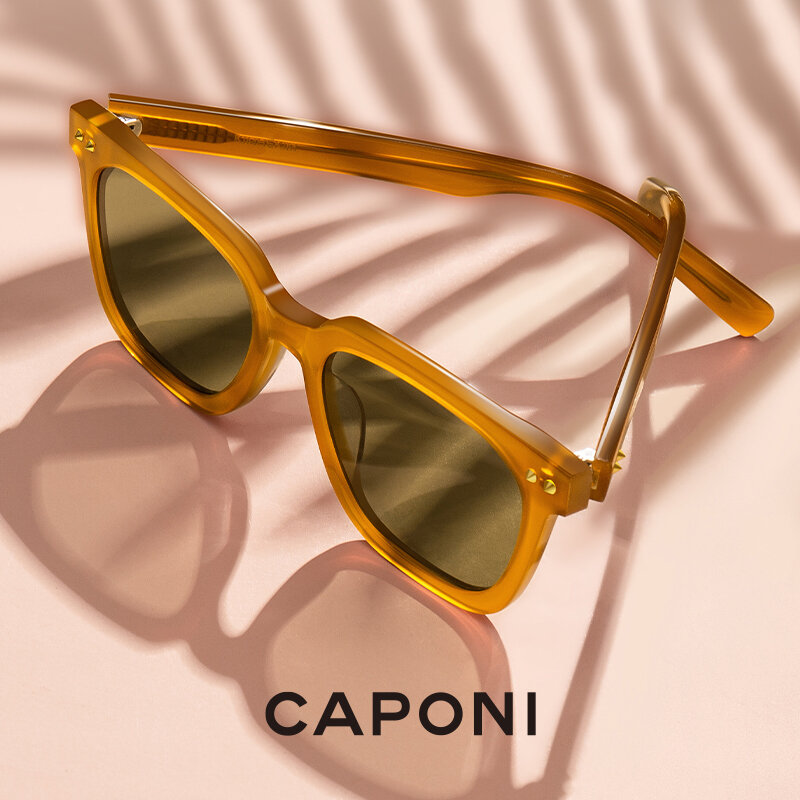 CAPONI Women Sunglasses High Level Quality Luxury Acetate Brand Designer Sun Glasses For Women Girl's Fashion Eyewear CP6167