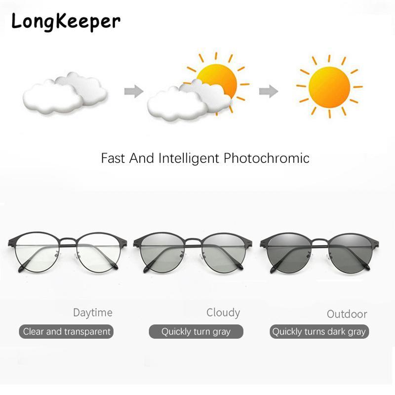 Gafas de sol polarizadas fotocromáticas multifunción para hombre y mujer, gafas de protección contra luz azul, redondas, para conducir