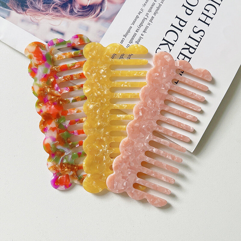 Korean Fashion Acetate Anti-static Massage Hair Combs Colorful Hairdressing Comb Hair Brush For Women Girls Hair Styling Tool