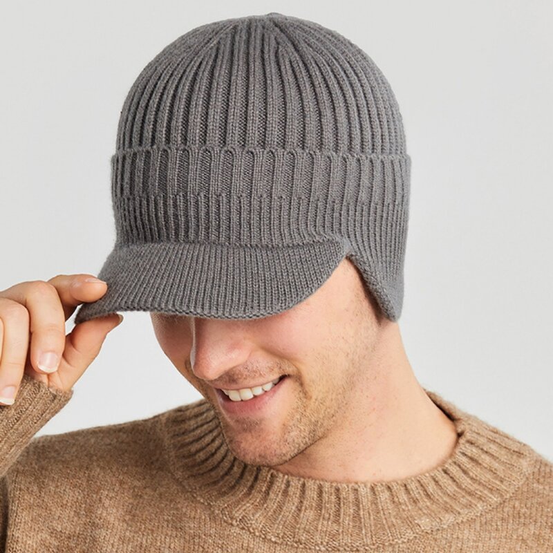 겨울 니트 뾰족한 모자 earflaps와 Coldproof 귀 보호 모자 부드러운 따뜻한 야외 두꺼운 솔리드 스키 모자