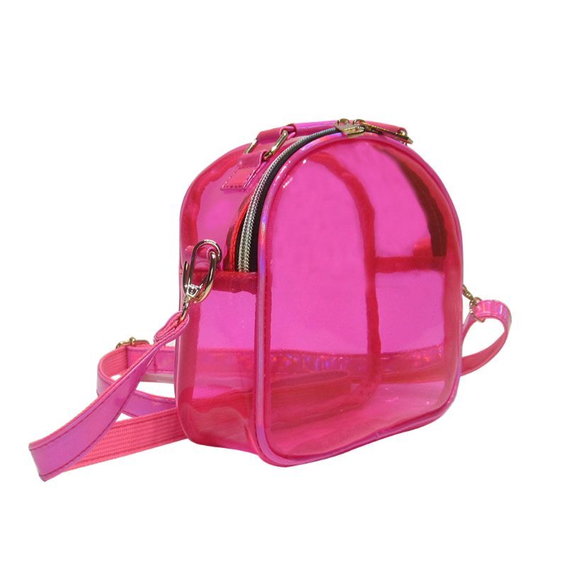 Bolso bandolera transparente para mujer y niña, bolsa de hombro, de gelatina, Color caramelo, forma ovalada, Mini bolsas transparentes, soportes para teléfono