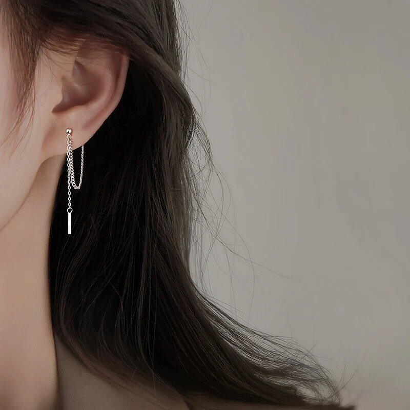 [Miss Z] Chain Earrings 2021 New Trendy Internet Celebrity Earrings Internet Celebrity Earring with Same Kind Unique Design