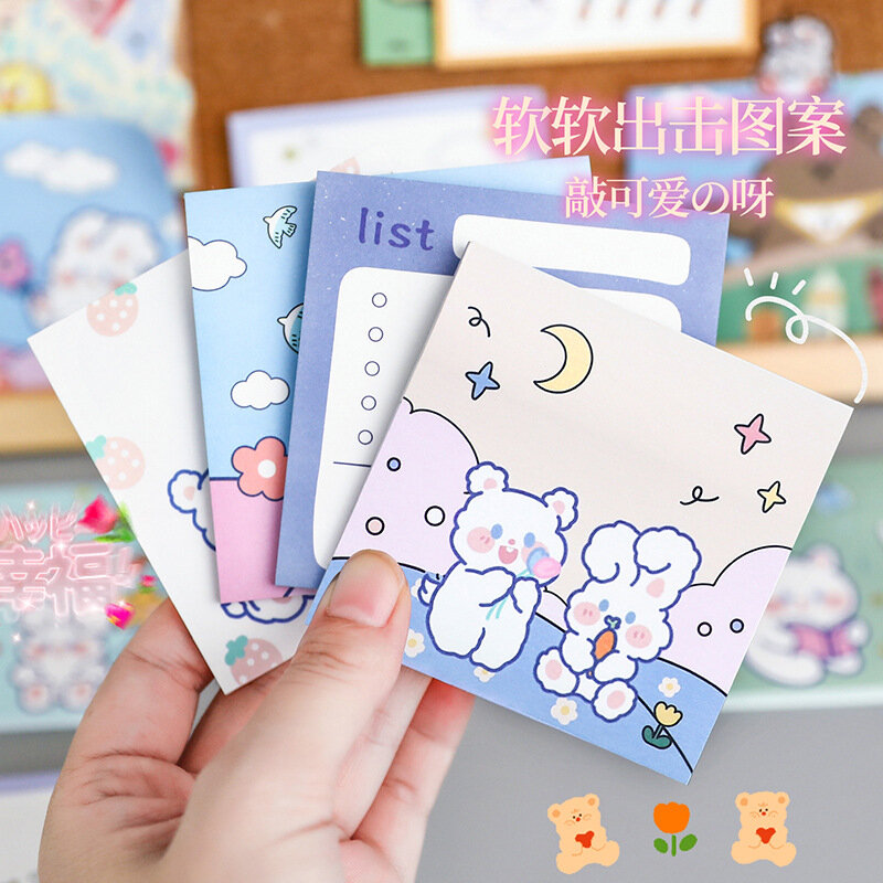 90 seite Cartoon Niedlich Haftnotizen Student Büro Schule Liefert Memo Pads Kawaii Decor Nachricht Planer Label Papier Zerreißbar Plan