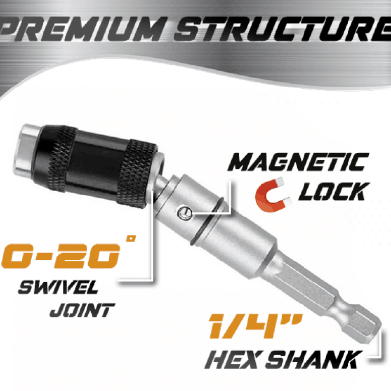 1/4" Hex Magnetic Screw Drill Tip Drill Screw Tool Quick Change Locking Bit Holder Guide Drill Bit Screwdriver Pivot