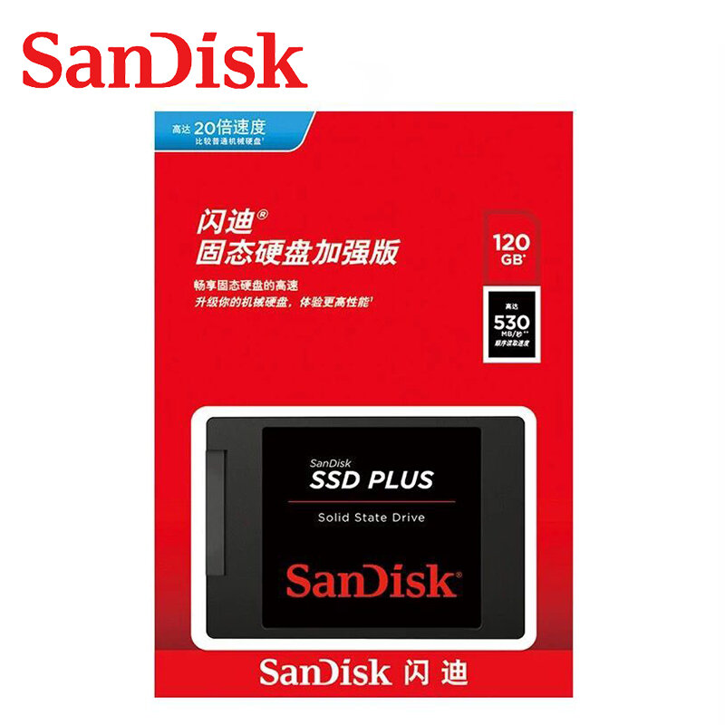 سانديسك-قرص صلب داخلي SSD PLUS ، 480 جيجابايت ، 240 جيجابايت ، 120 جيجابايت ، واجهة SATA III ، 2.5 بوصة ، لأجهزة الكمبيوتر المحمول والكمبيوتر الشخصي