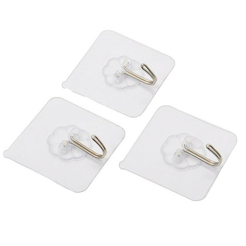 10Pcs 6x6cm Transparent Strong Self Adhesive Door Wall Hangers Hooks Suction Heavy Load Rack Cup Sucker for Kitchen Bathroom