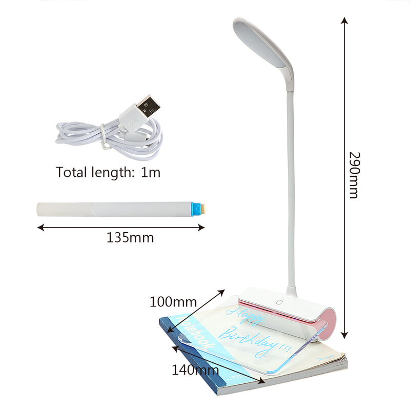 Lampa stołowa LED nowość ochrona oczu USB lampa na biurko z akumulatorem przełącznik dotykowy lampka do czytania tablica ogłoszeń światło 3 tryb ściemniania