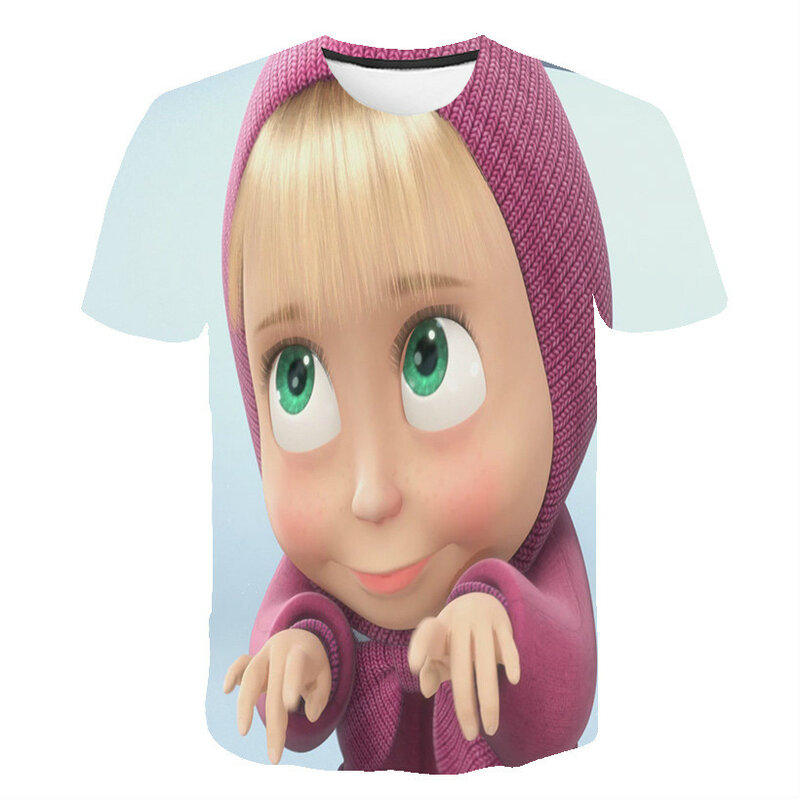 T-shirt estiva da donna cartone animato abbigliamento per bambini T-shirt per ragazze e ragazzi modello carino top a manica corta per bambini