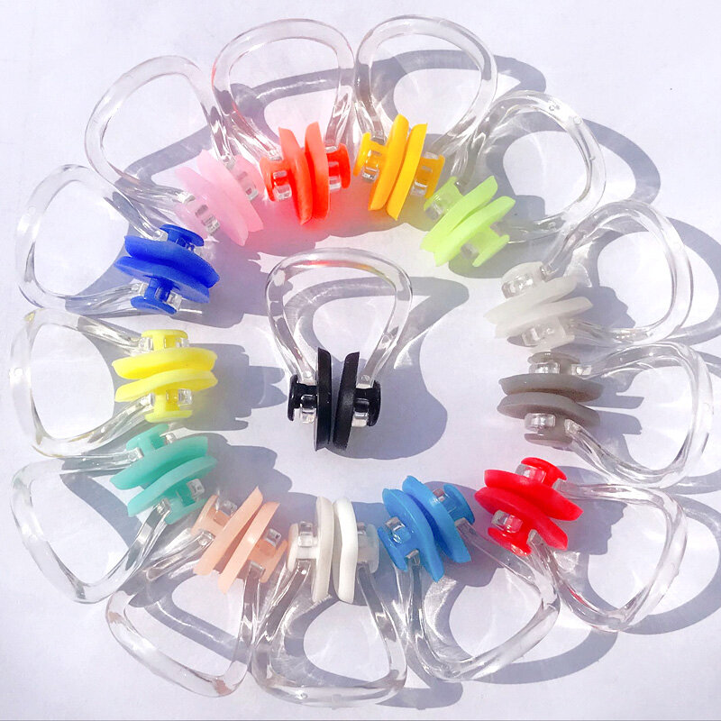 Pinzas reutilizables para nadar de silicona suave para la nariz para adultos y niños, 10 Uds.