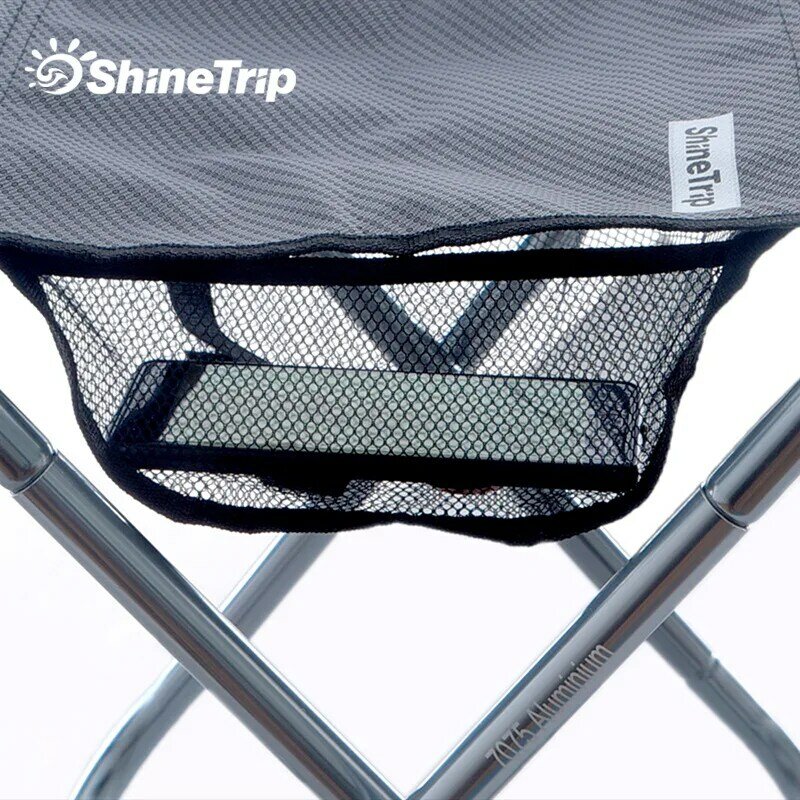 ShineTrip Plus przenośne, wytrzymałe podróżne krzesełko składane z torbą składane na zewnątrz aluminiowe krzesło stołek siedzisko wędkarskie Camping