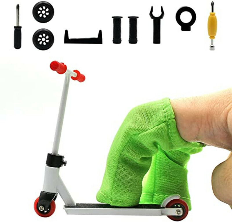 Finger Scooters Mini Skateboards Toys with Pants Metal Alloy Finger Scooter Mini Skateboards for Fingers Interactive Finger Toys