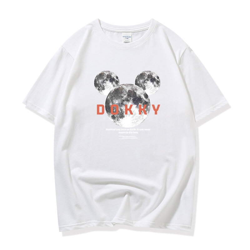 Disney Koreaanse Stijl Zwart T-shirt Zomer Vrouwen Chic Mickey Print Loose Korte Mouw Tee Tops Harajuku Mode Vrouwelijke Kleding