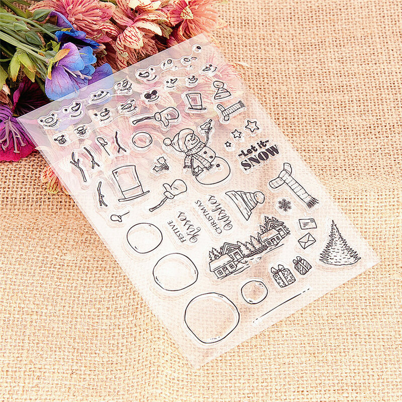 11*15CM Heißer verkauf Schneemann zu Transparent Klar Briefmarken/Silikon Dichtungen Roller Stempel für DIY scrapbooking foto album/Karte, Der