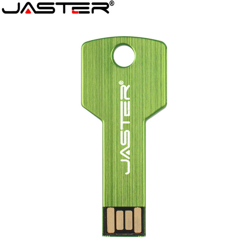 JASTER Volledige capaciteit 4GB 8GB 16GB 32GB metalen gouden sleutel usb 2.0 flash-geheugenstick pen thumb drive (50 stuks gratis logo)