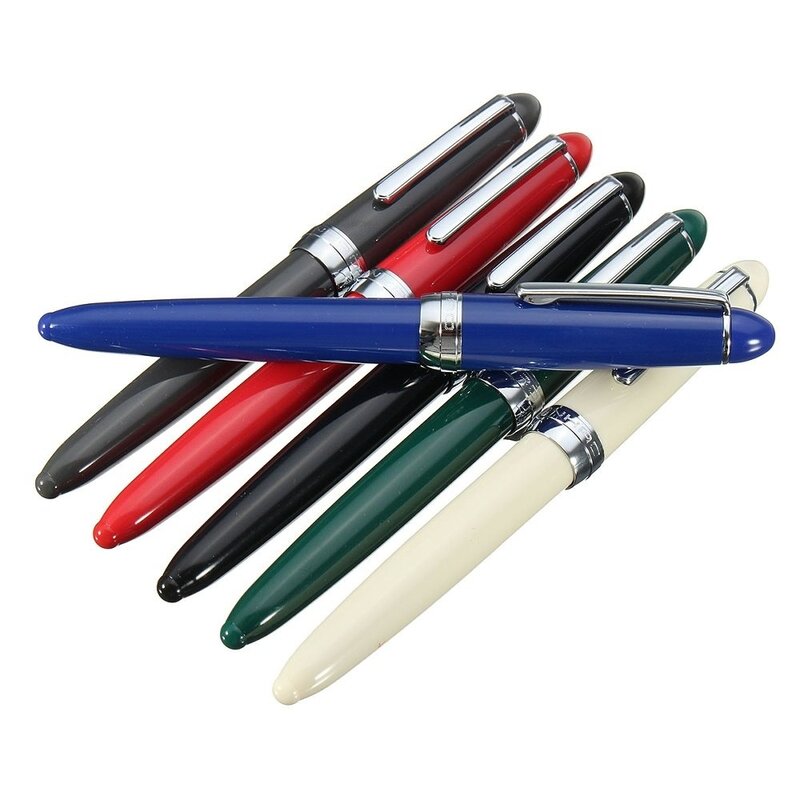 strumenti da scrittura regalo colore: Blu Meiqqm JINHAO 992 Penna stilografica trasparente da 0,5 mm per cancelleria