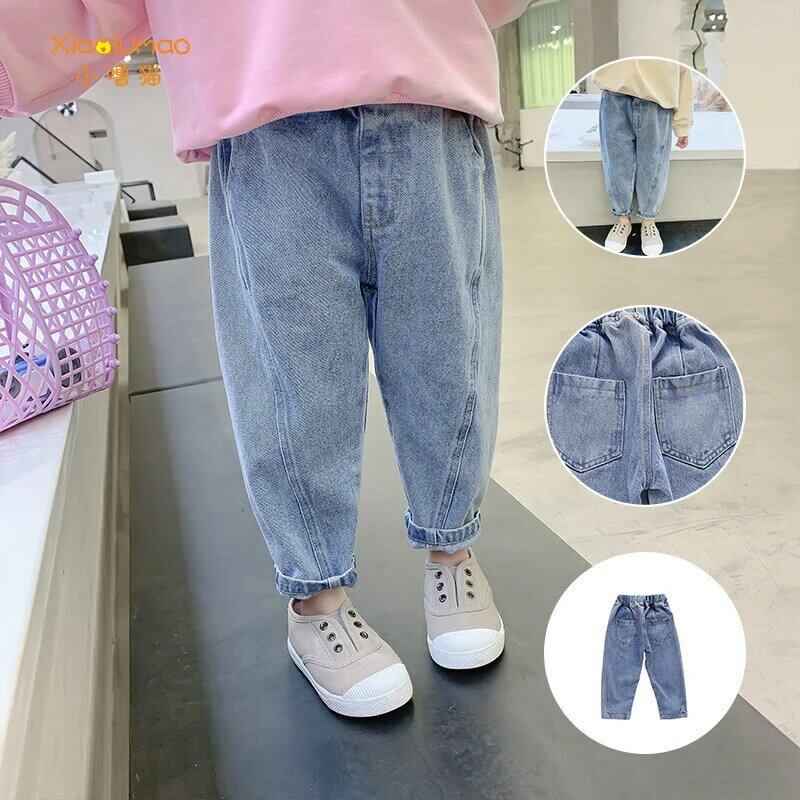 Girls Jeans for Kids spring autumn Trousers Children Jeans Kids Fashion Denim Pants Baby Boys Jean Infant Clothing XIAO LU MAO