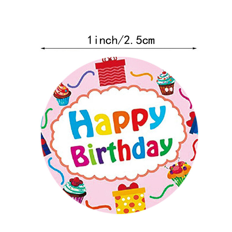 Etiqueta de vedação 500 pçs crianças brinquedos pacote de presente scrapbooking adesivos bonito feliz aniversário adesivos decoração do presente de aniversário tag