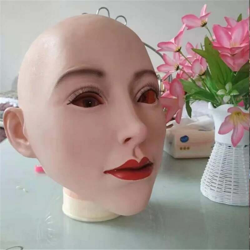 Realistische Gesicht Maske Realistische Weiche Latex Weibliche Maske für Maskerade Halloween Cosplay Crossdresser Drag Queen Transgender