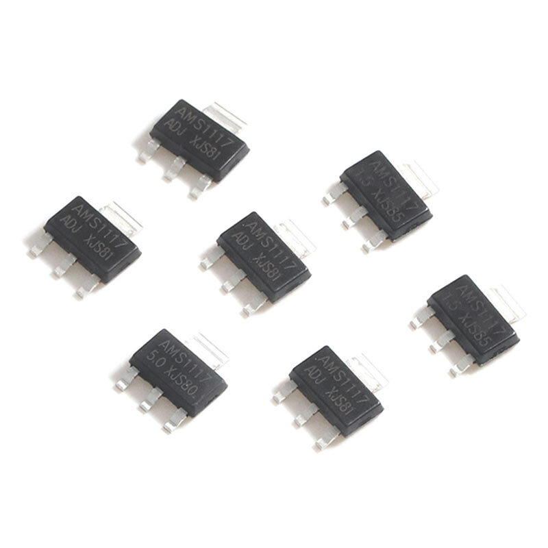 Regulador de voltagem smd com baixa descarga, transistor/regulador de tensão com 3.3v/2.5v/1.5v, 10 peças