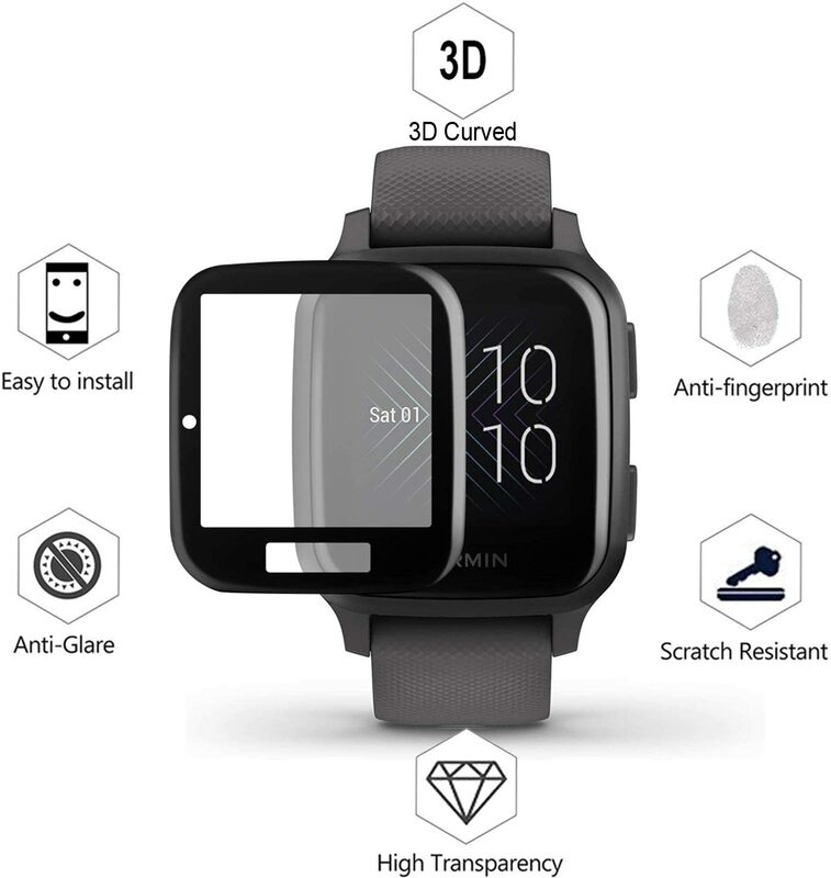 Pellicola protettiva per schermo a copertura totale trasparente 3D HD per Garmin Venu Sq VenuSq Smart Watch LCD materiale composito con pellicola impermeabile