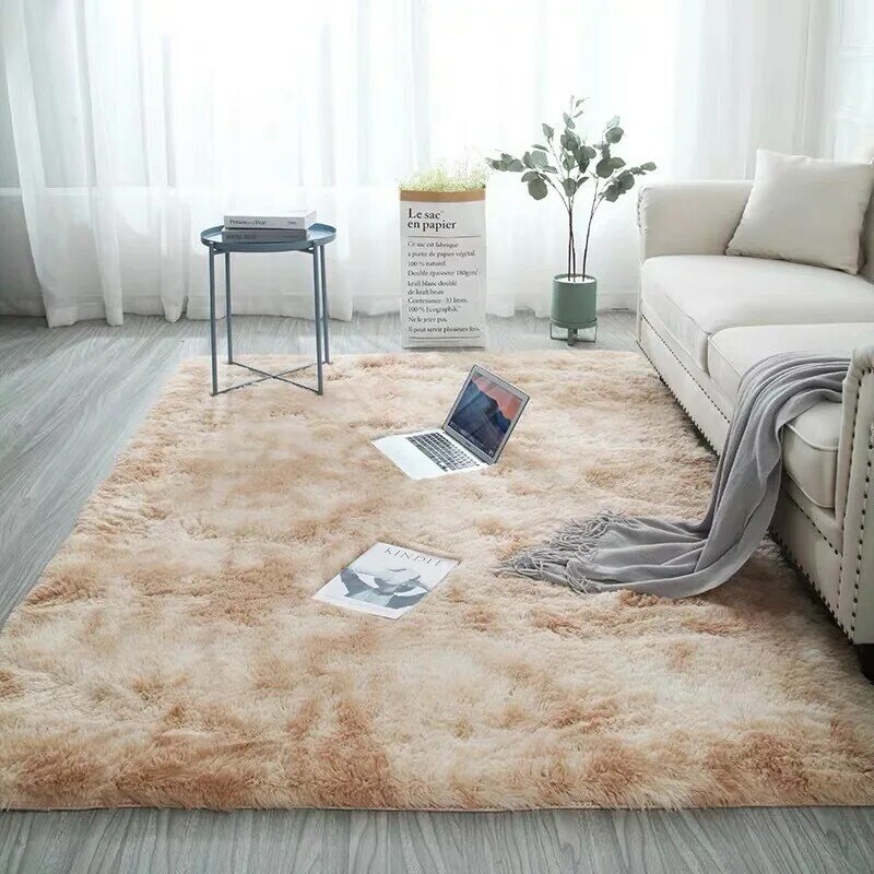 Alfombra moderna para el hogar, alfombra suave teñida de felpa para sala de estar, dormitorio, alfombrillas antideslizantes, alfombras de absorción de agua para dormitorio