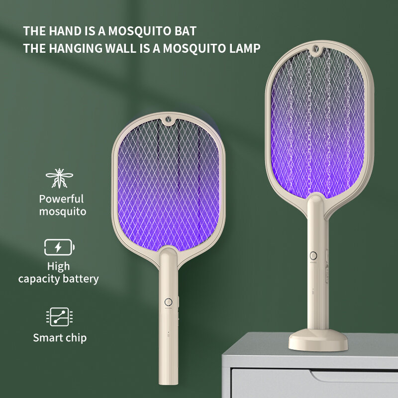 Lampe anti-moustiques intelligente 2 en 1 pour maison, anti-choc électrique, rechargeable par USB, piège à insectes