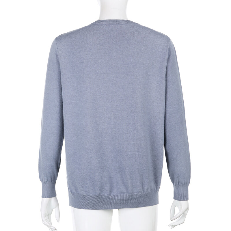 HEYounGIRL – pull tricoté à manches longues pour femme, Style Preppy, décontracté, ample, automne hiver