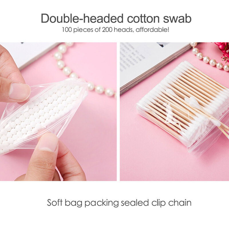 Disposable Cotton Stick Outdoor Portable Makeup Wound Double Head Treatment Cotton Swab First Aid Kit for Ear Cleaning
