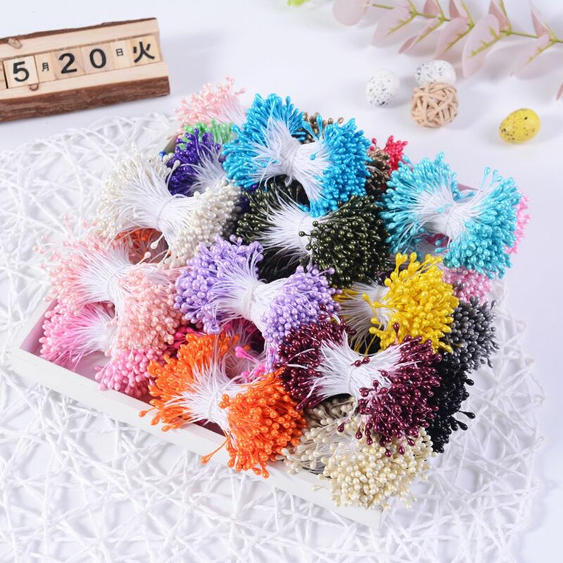 300Pcs Mini Pearl Stamen Sugar Handmade Artificial Flower For Wedding Decoration DIY Scrapbooking Decorative Wreath Fake Flowers