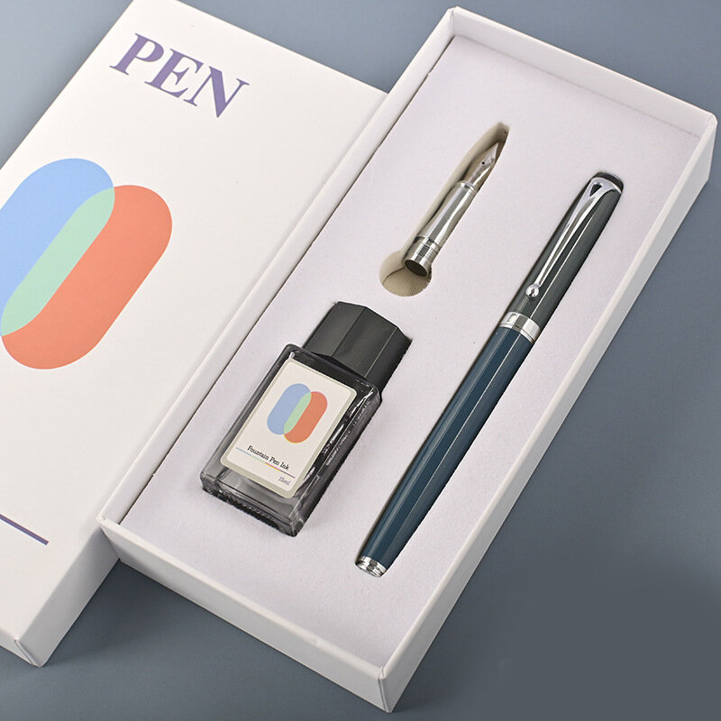 Macaron Farbe Metall Brunnen Stift Schreiben Business Büro Pen-Set Student Lieferungen Büro Zubehör Tinte Stift Geschenk Box