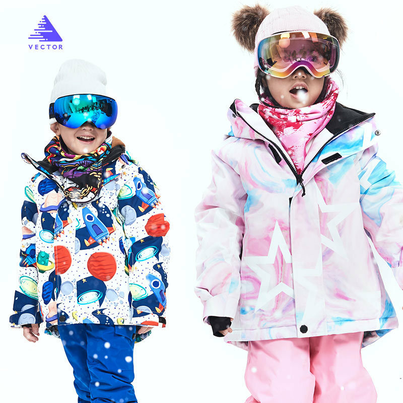 방수 스키 스노우 재킷, 어린이 두꺼운 따뜻한 겨울 스노우보드 재킷, 스키 바지, 남아 및 여아 야외 스포츠 스노우 코트