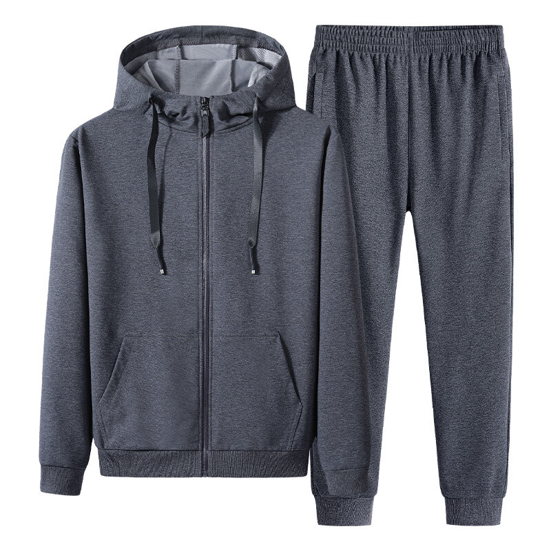Novos conjuntos de roupas esportivas dos homens primavera outono duas peças conjunto algodão com capuz casaco + calças masculino roupas casuais tamanho asiático M-3XL