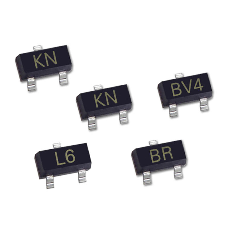 Triode de Transistor de puissance SMD NPN 2SB624 BV4 2SC945 CR 2SA1037 FR 2SA812 M6 2SC1623 L6 2SC2412 BR 2SC1815 HF SOT-23 IC, 50 pièces