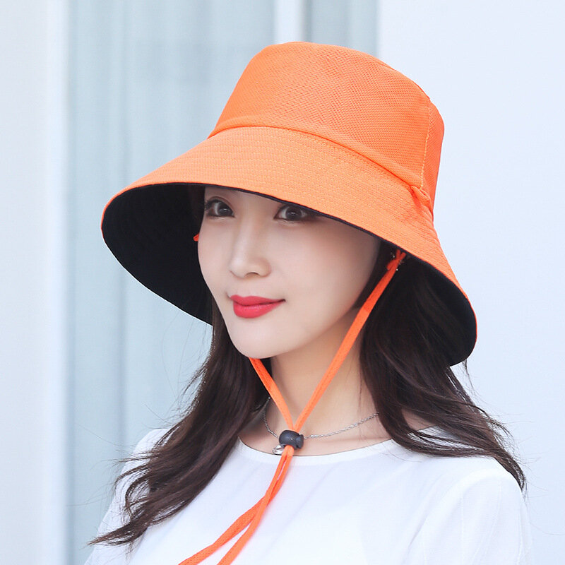 Unisex bawełniane szerokie rondo kapelusze przeciwsłoneczne dwustronnie nosić dwustronny kapelusz typu Bucket letnia podróż Packable kapelusz przeciwsłoneczny na plażę czapka z daszkiem