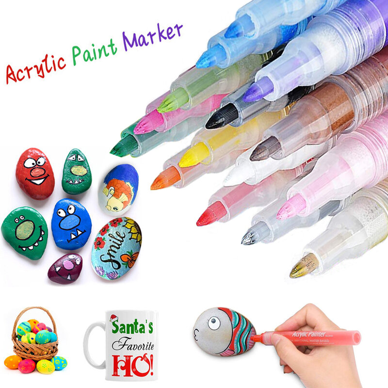 NEUE TY Acrylfarbe Stifte Wasserdichte Acryl Marker Stifte Set, 15/24 Farben Acryl Stifte für DIY Rock, stein, Keramik, Glas,