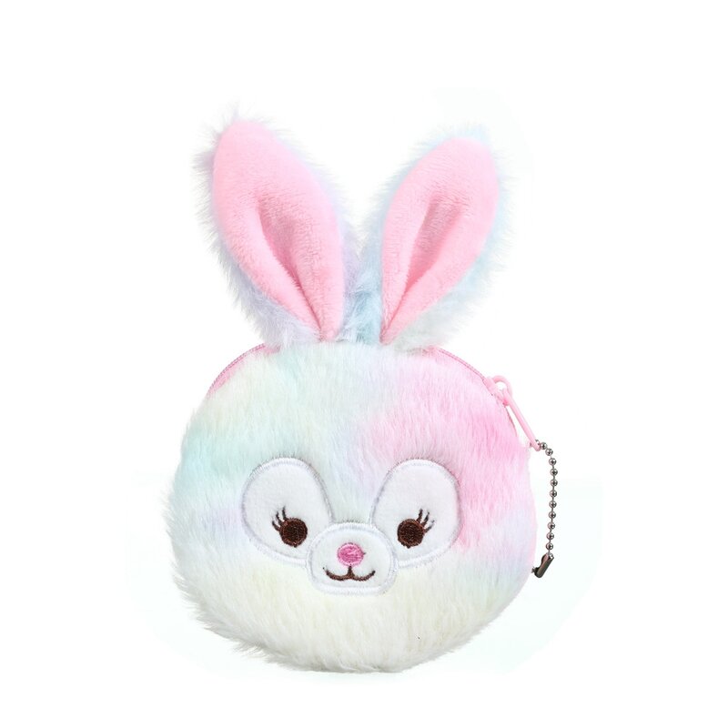 귀여운 만화 토끼 부드러운 플러시 미니 동전 지갑 여성용, 작은 지갑, 솜털 토끼 디자인, 아이 선물, 패션