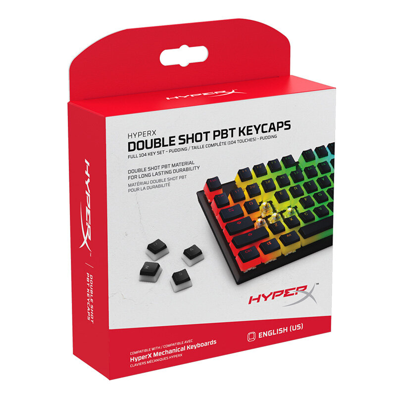 HyperX Pudding Keycap EN Layout Double Shot Keycap PBT Memiliki Gaya Dual-Layer Tembus Pandang GOODGAO RU Layout Pudding Keycap