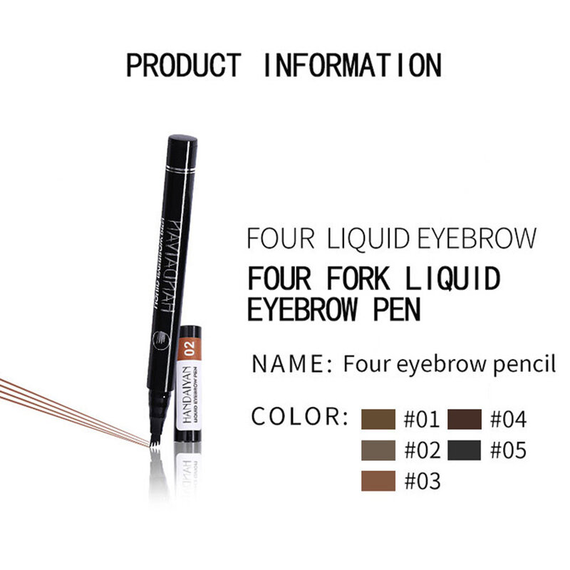 Four-Headed Eyebrow Pencil Waterproof And Durable Four-Pronged Eyebrow Pencil Quick thrush