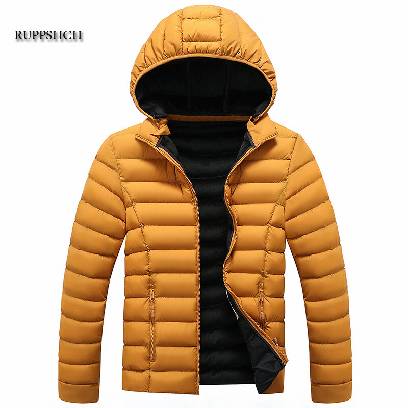 Ruppshch-Chaqueta informal cálida para hombre, Parka gruesa con capucha, abrigo de empalme de calle, abrigo Delgado a prueba de viento, Otoño e Invierno