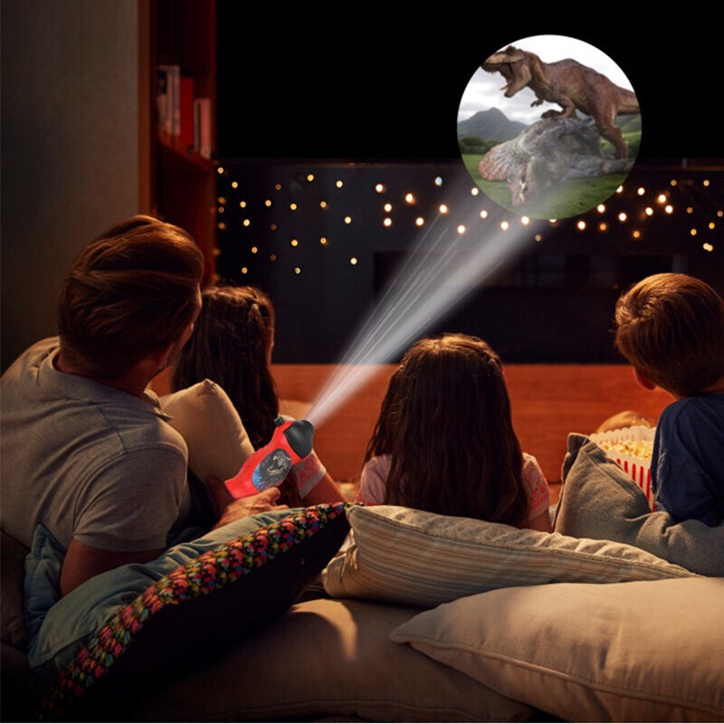 Dinossauro tubarão projetor noite estudo aprendizagem brinquedo lanterna dormindo história educação precoce modelo tocha lanterna brinquedos divertidos