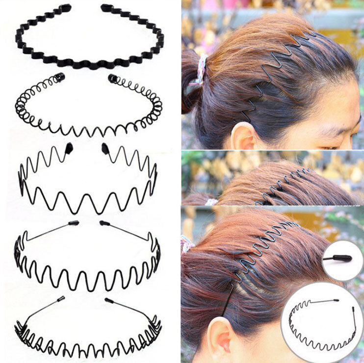 Diadema Unisex para hombre y mujer, banda para el pelo con ondas antideslizantes para la espalda, accesorios invisibles para el cabello, 1 unidad