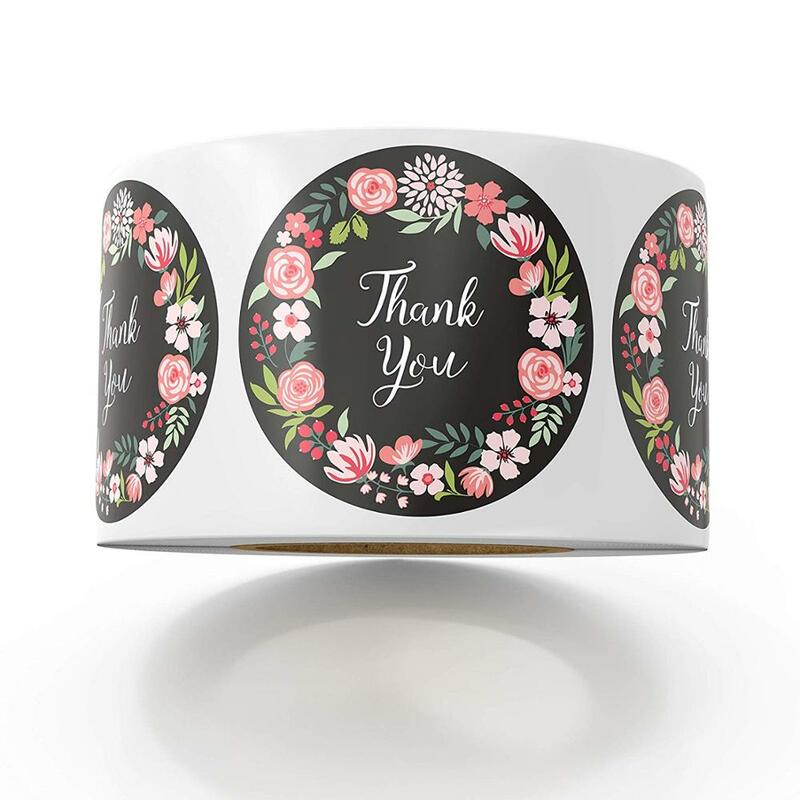 Dank U Stickers 500 etiketten Bloemen Stickers voor Bedrijf Giveaway Verjaardagsfeestje Gunsten Labels Mailing voor Kleine Bedrijven