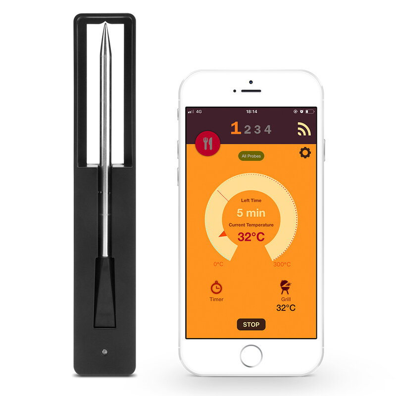 Koken Thermometer Bbq Steak Draadloze Temperatuur Meter Vlees Keuken Bluetooth-Compatibel Thermometer Barbecue Accessoires